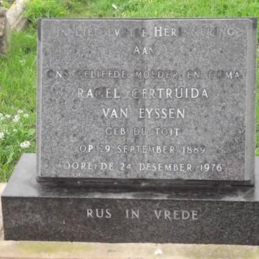 EYSSEN Ragel Gertruida, van nee DU TOIT 1889-1976