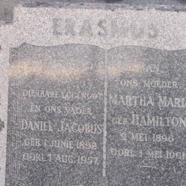 ERASMUS Daniel Jacobus 1892-1957 &amp; Martha Maria HAMILTON 1896-1961