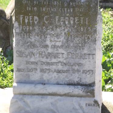 FERRETT Fred C. 1875-1940 &amp; Susan Harriet 1875-1953