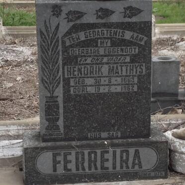 FERREIRA Hendrik Matthys 1883-1962