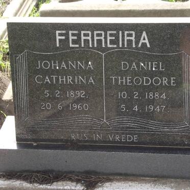 FERREIRA Daniel Theodore 1884-1947 &amp; Johanna Catharina 1892-1960