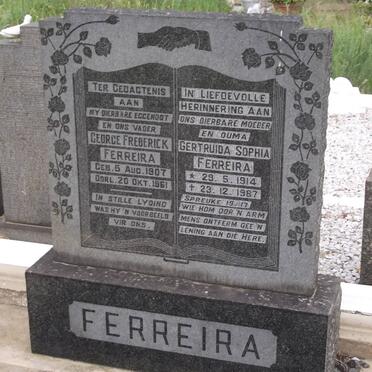 FERREIRA George Frederick 1907-1961 &amp; Gertruida Sophia 1914-1987