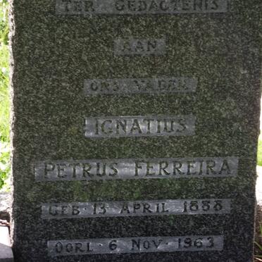 FERREIRA Ignatius Petrus 1888-1963