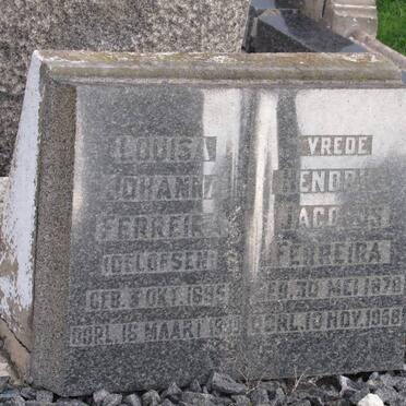 FERREIRA Hendrik Jacobus 1878-1968 &amp; Louisa Johanna OELOFSEN 1895-1930