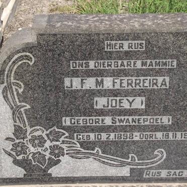 FERREIRA J.F.M. nee SWANEPOEL 1898-1963