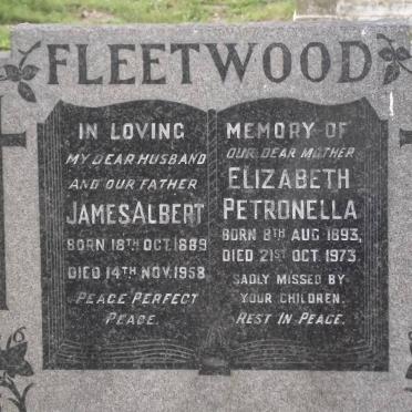 FLEETWOOD James Albert 1889-1958 &amp; Elizabeth Petronella 1893-1973