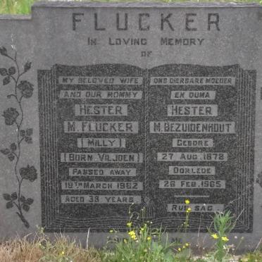 FLUCKER Hester M. nee VILJOEN -1962 :: BEZUIDENHOUT Hester M. 1878-1905