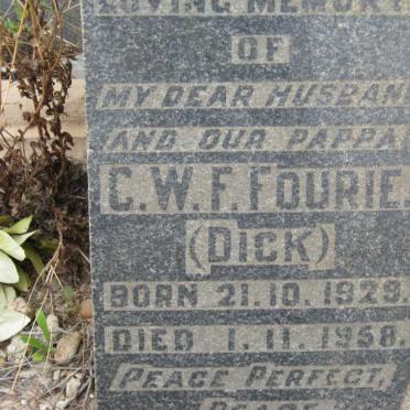 FOURIE C.W.F. 1929-1958