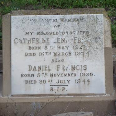 FRANCIS Catherine Lena 1927-1944 &amp; Daniel 1930-1944