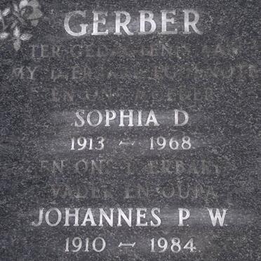 GERBER Johannes P.W. 1910-1984 &amp; Sophia D. 1913-1968