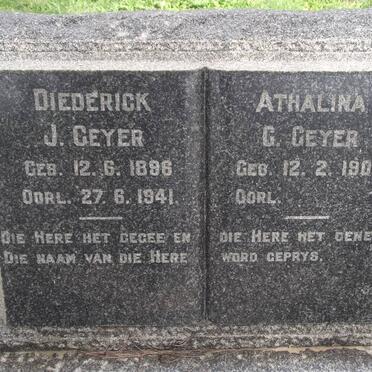 GEYER Diederick J. 1896-1941 &amp; Athalina G. 1908-