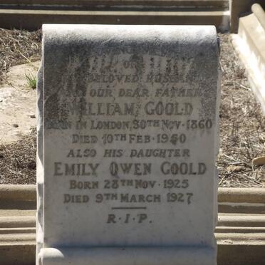 GOOLD William 1860-1950 :: GOOLD Emily Owen 1925-1927