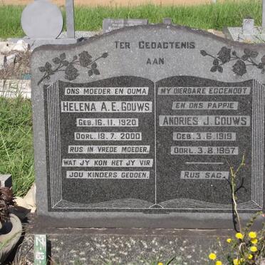 GOUWS Andries J. 1919-1957 &amp; Helena A.E. 1920-2000