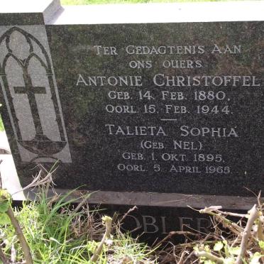 GROBLER Antonie Christoffel 1880-1944 &amp; Talieta Sophia NEL 1895-1965