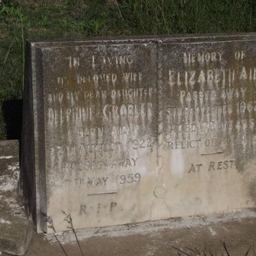 GROBLER Delphine nee AID 1922-1959 :: AID Elizabeth -1962