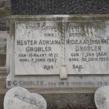GROBLER Nicolaas Johannes 1868-1933 &amp; Hester Adriana 1871-1937