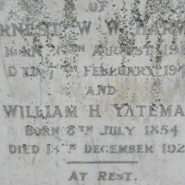 HARVEY Ernest W.W. 1910-1946 :: YATEMAN William H. 1854-1929