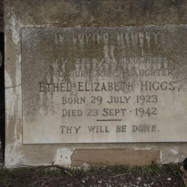 HIGGS Ethel Elizabeth 1923-1942