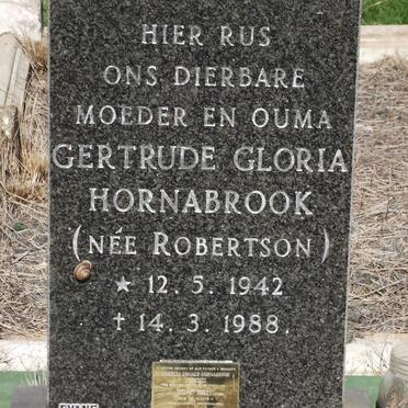 HORNABROOK Gertrude Gloria ROBERTSON 1942-1988 &amp; Charles Donald 1941-2007