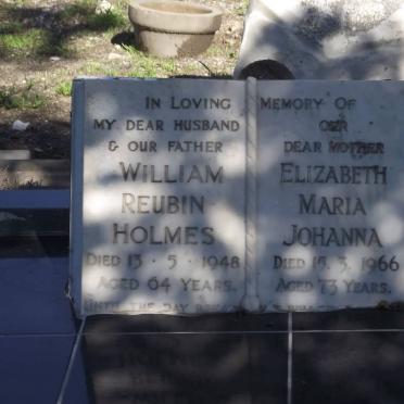 HOLMES William Reuben -1948 &amp; Elizabeth Maria Johanna -1966