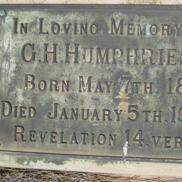 HUMPHRIES G.H. 1865-1955