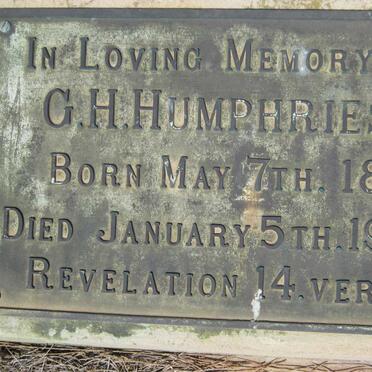 HUMPHRIES G.H. 1865-1955