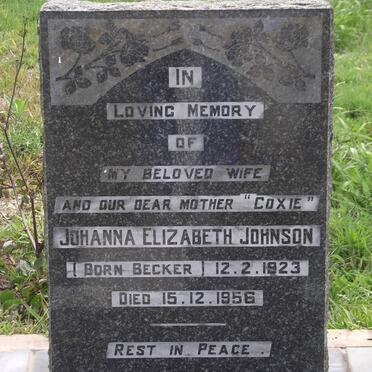 JOHNSON Johanna Elizabeth nee BECKER 1923-1956
