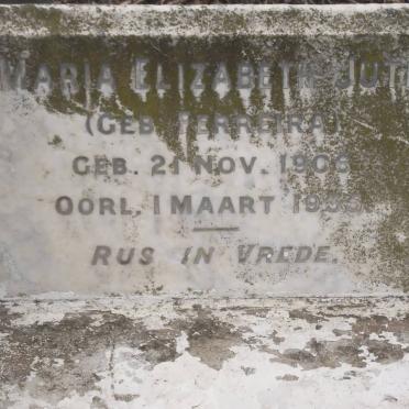 JUTE Maria Elizabeth nee FERREIRA 1906-1935