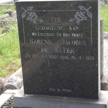 KLERK Barend Jacobus, de 1899-1959