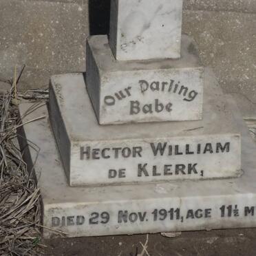 KLERK Hector William, de -1911