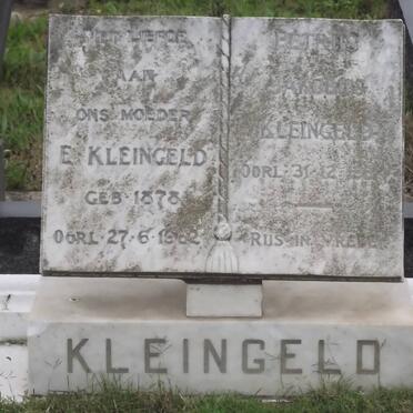 KLEINGELD E. 1878-1962 &amp; Petrus Jacobus -1964