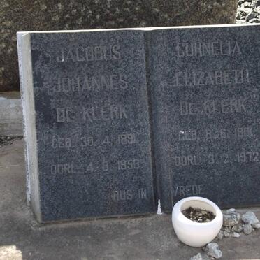 KLERK Jacobus Johannes, de 1891-1958 &amp; Cornelia Elizabeth 1891-1972