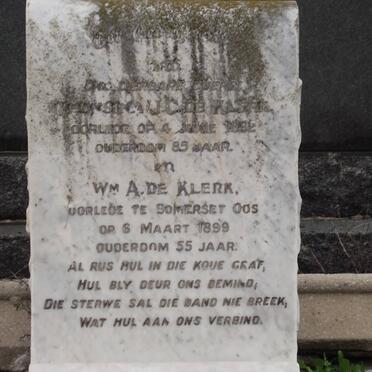 KLERK Teunsina J.C., de -1932 &amp; Wm A. -1899