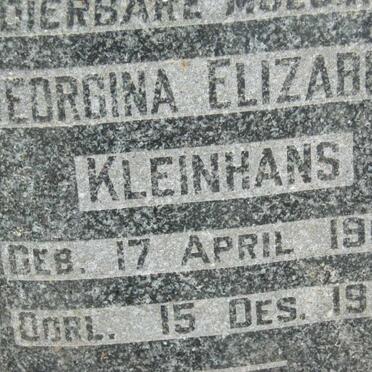 KLEINHANS Johannes Adolph 1904-1960 &amp; Georgina Elizabeth 1905-1980