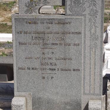 KOEN Louis J. 1906-1945 :: KOEN Monica 1937-1953