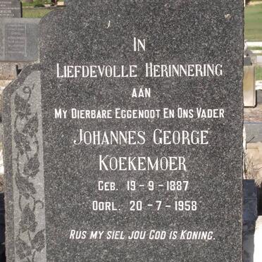 KOEKEMOER Johannes George 1887-1958
