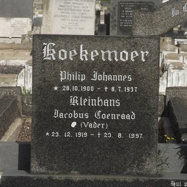 KOEKEMOER Philip Johannes 1900-1937 :: KLEINHANS Jacobus Coenraad 1919-1997