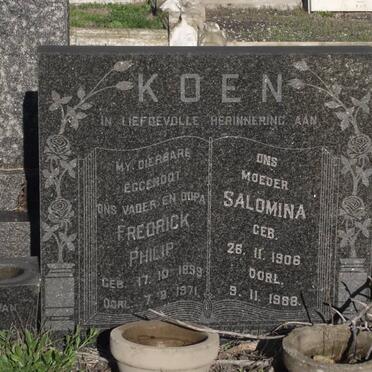 KOEN Frederick Philip 1899-1971 &amp; Salomina 1906-1988