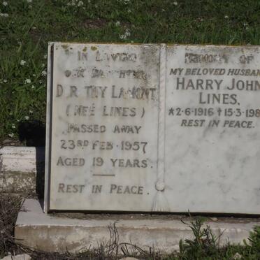 LAMONT Dorothy nee LINES -1957 :: LINES Harry John 1916-1987