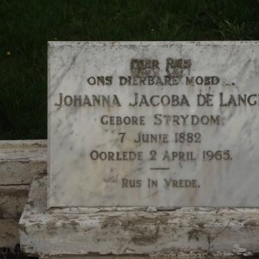 LANGE Johanna Jacoba, de nee STRYDOM 1882-1965