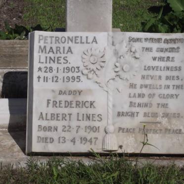 LINES Frederick Albert 1901-1947 &amp; Petronella Maria 1903-1995
