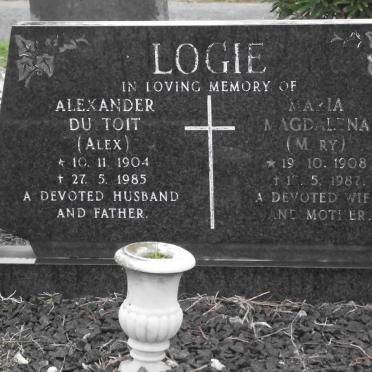 LOGIE Alexander Du Toit 1904-1985 &amp; Maria Magdalena 1908-1987