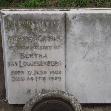 LOGGERENBERG Johannes Gideon, van 1902-1929