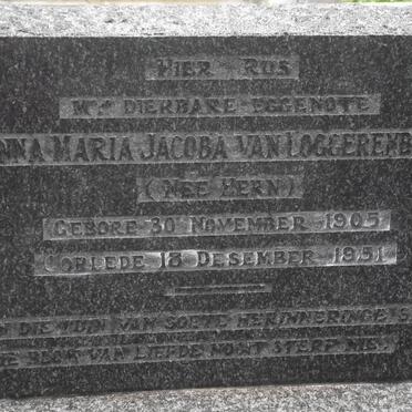 LOGGERENBERG Anna Maria Jacoba, van nee HERN 1905-1951