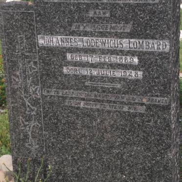 LOMBARD Johannes Lodewicus 1889-1948