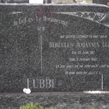 LUBBE Hercules Johannes 1917-1960