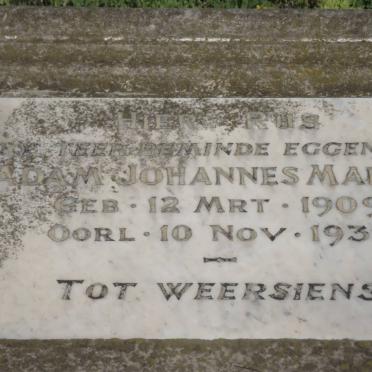 MARAIS Adam Johannes 1909-1939