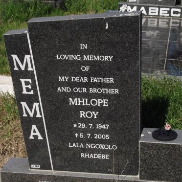 MEMA Mhlope Roy 1947-2005