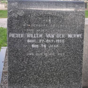 MERWE Pieter Willem, van der -1966