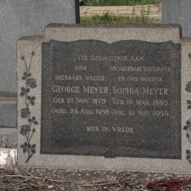 MEYER George 1875-1958 &amp; Sophia 1880-1956